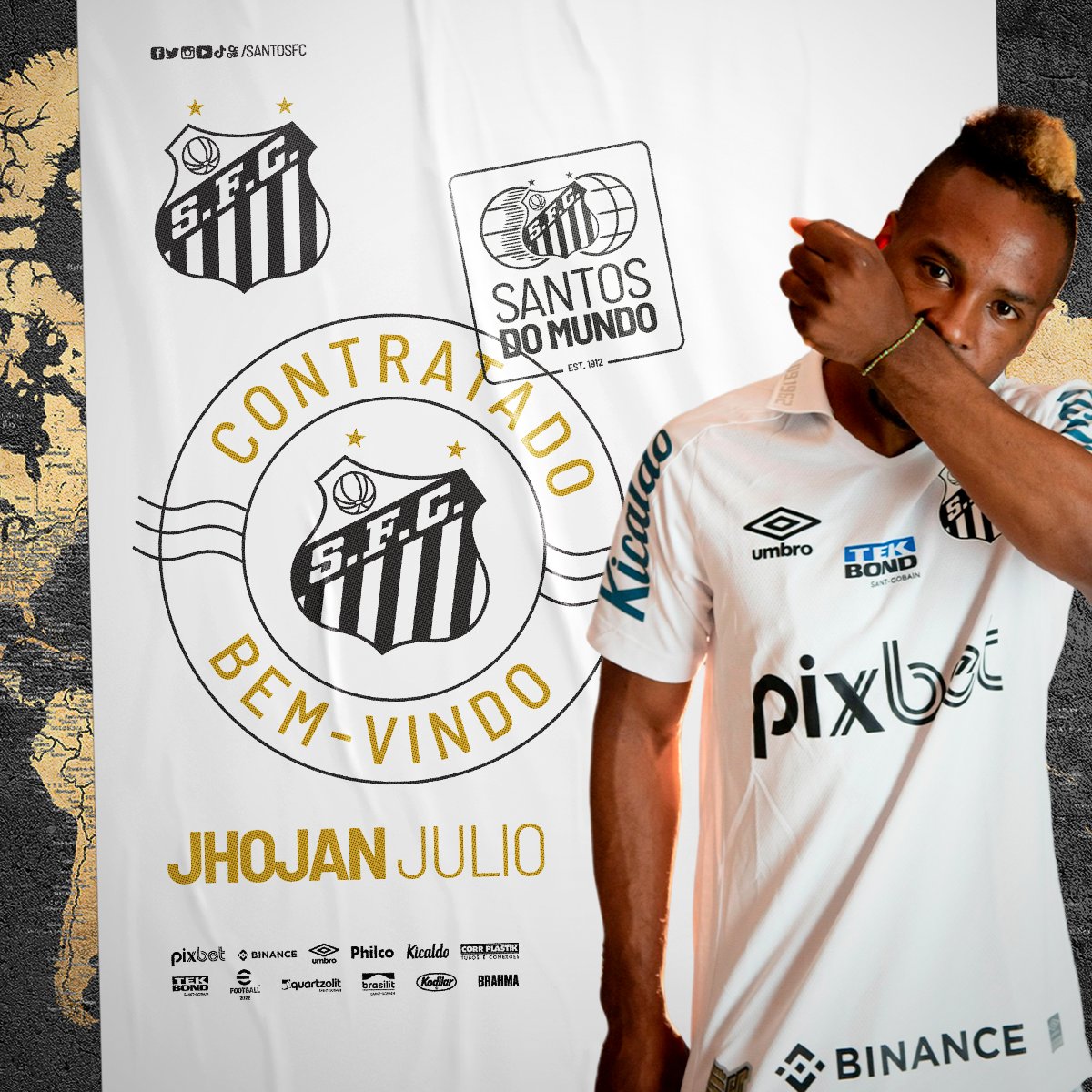 Santos anuncia a contratação do atacante equatoriano Bryan Angulo